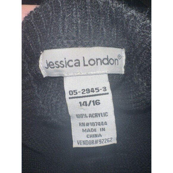 JESSICA LONDON CHARCOAL LONG SLEEVE MIDI CABLE KNIT SWEATER DRESS SIZE 14/16 - Picture 2 of 8